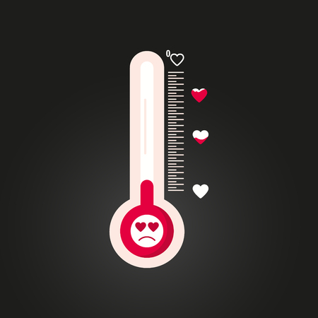 Flat temperature love / Valentines Day element vector illustrationのイラスト素材