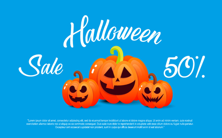Bright banner with pumpkins for your websiteのイラスト素材