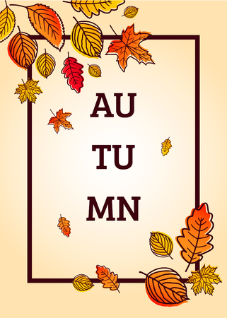 Collection of autumn sale and other typography flyer template with lettering.のイラスト素材