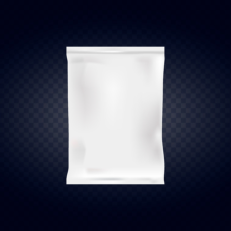 Vector white plastic food, snacks, chips cookies candy . Can be use for template your design, promoのイラスト素材