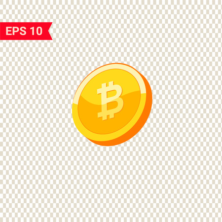 3d realistic gold coin icon. Vector illustration isolated on white background.のイラスト素材