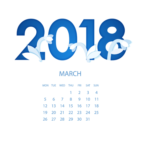 Wall Calendar Template for 2018 Year.のイラスト素材