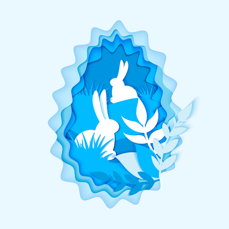 Origami concept nature and animals idea, vector art and illustration.のイラスト素材