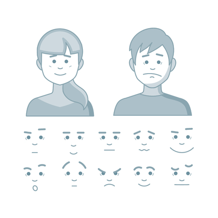Graphic design concept of Emoji and Avatar. Use in Web Project and Applications Outline isolated object.のイラスト素材