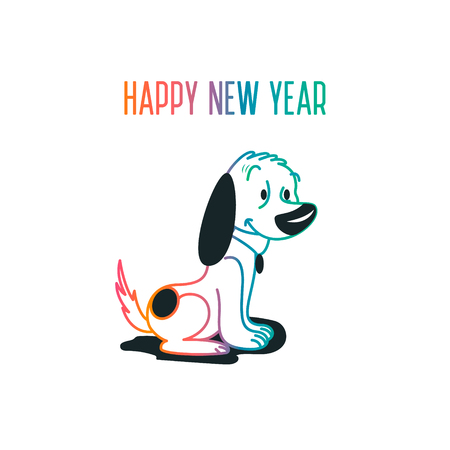 Dog symbol of Chinese New Year.Year of the Dog 2018.のイラスト素材