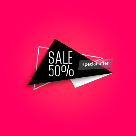 Elements in Paper Origami style. Promotional marketing and special offer 50のイラスト素材