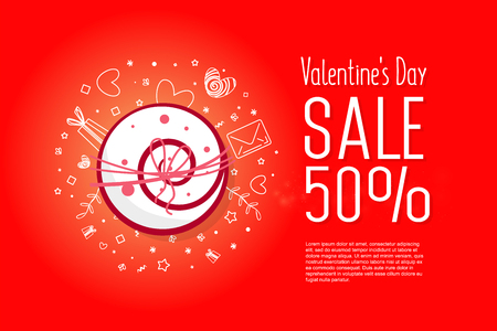 Beautiful flyer with happy valentine's day sale text.  Bannercan be used for wedding invitations, printed on a T-shirt, bag, promotions, bannerのイラスト素材