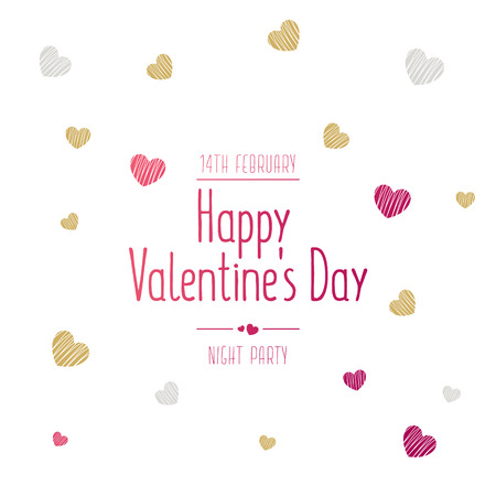 Beautiful flyer with happy valentine's day text. Banner can be used for wedding invitations, printed on a T-shirt, bag, promotions, bannerのイラスト素材