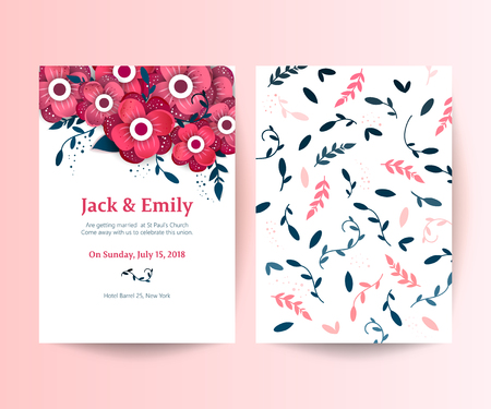 Spring ornament concept. Floral poster, invite. Creative delicate wedding invitation templatesのイラスト素材