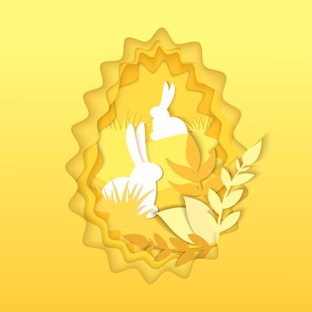 Origami concept nature and animals idea, vector art and illustration.のイラスト素材