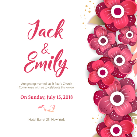 Spring ornament concept. Floral poster, invite. Creative delicate wedding invitation templatesのイラスト素材