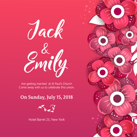 Spring ornament concept. Floral poster, invite. Creative delicate wedding invitation templatesのイラスト素材