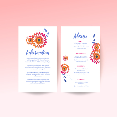 Spring menu concept. Wedding invite flyer. Wedding invite poster.のイラスト素材