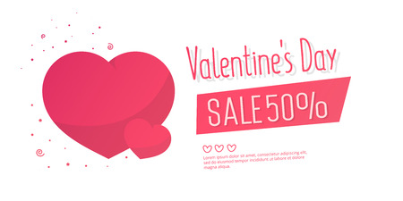 50 percent discount, Paper art and craft style for Valentine's vector illustrationのイラスト素材