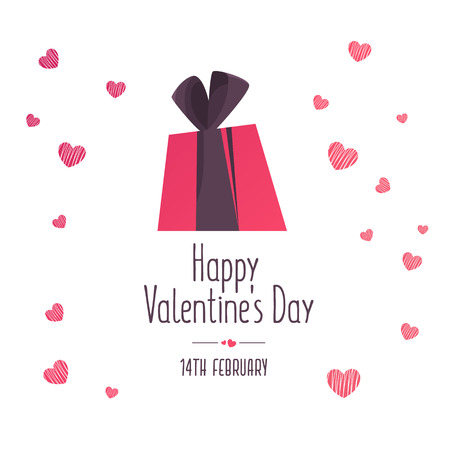 Illustration of love and valentine day. 14TH Februaryのイラスト素材
