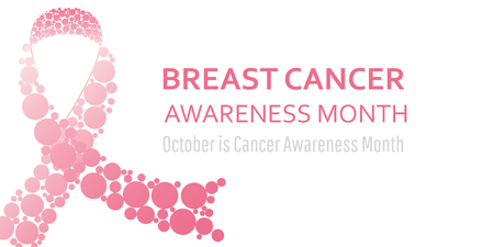 Breast Cancer Day concept banner. Vector Illustration. Place for your Text.のイラスト素材