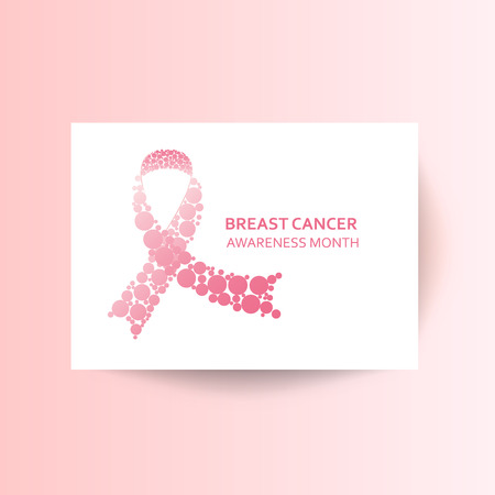 Breast Cancer Day concept banner. Vector Illustration. Place for your Text.のイラスト素材