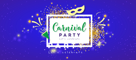 Carnival Concept Banner with on shiny background. Fat Tuesday.のイラスト素材