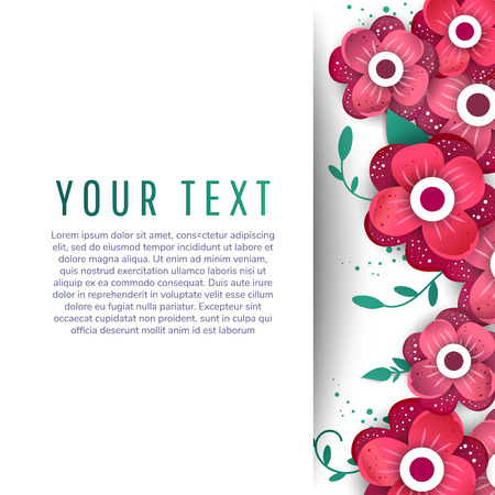 Card design for spring season with flowers and herb.のイラスト素材
