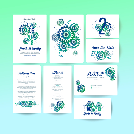 Wedding collection. Spring ornament concept. Wedding invite flyer. Wedding invite poster.のイラスト素材