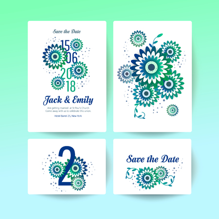 Wedding collection in Spring ornament concept for Wedding invite flyer, poster.のイラスト素材