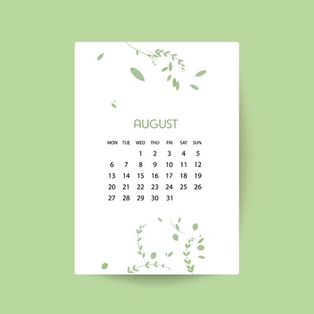 Design Template Calendar march 2018. Print Template Calendar with paper cut flowersのイラスト素材