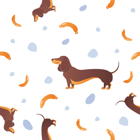 Simple modern Seamless pattern with dog. Cのイラスト素材