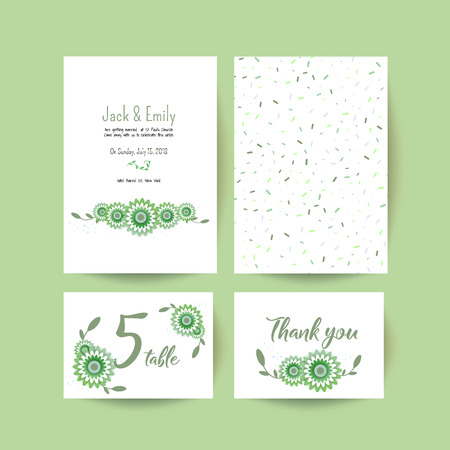 Modern wedding collection spring ornament concept. Wedding invite flyer or poster.のイラスト素材