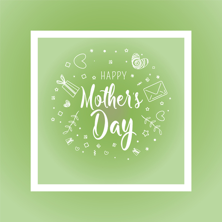 A postcard for Mother's day with decoration and lettering. The illustration can be used in the newsletter, brochures, postcards, tickets, advertisements, banners.のイラスト素材
