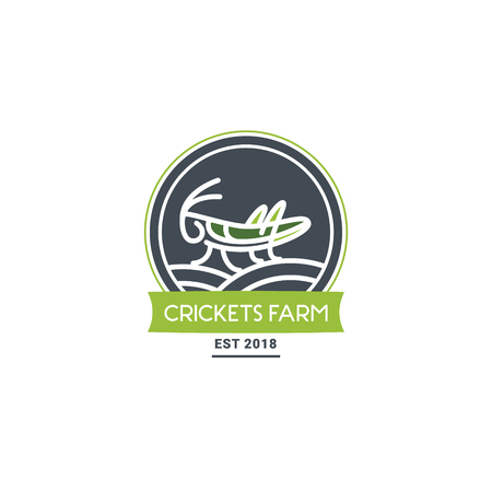 Vector grasshopper icon. Brand icon in the shape of a grasshopper.のイラスト素材