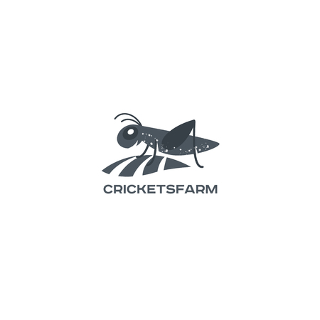 Vector grasshopper logo. Brand logo in the shape of a grasshopperのイラスト素材