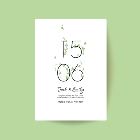 Modern wedding collection, spring ornament concept. Wedding invite flyer and poster.のイラスト素材