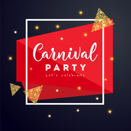 Carnival Concept Banner with frame and stars on a dark background.のイラスト素材