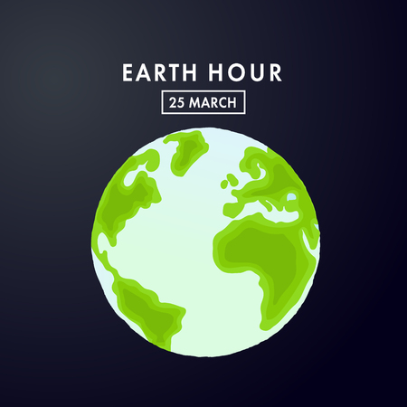 Illustration of Earth hour. Flat design vector illustration for web banner, web and mobile, infographics. Vectorのイラスト素材