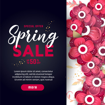 Spring sale poster design templateのイラスト素材