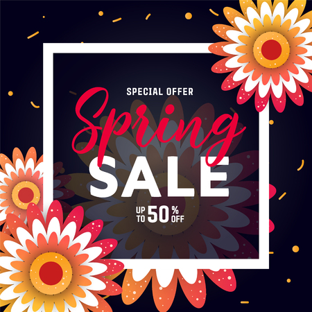 Spring sale poster design templateのイラスト素材