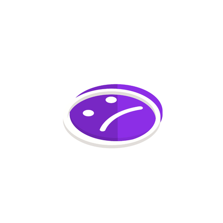 Abstract Isometric melancholy of Emoticons. Emoji flat style icons on white background.のイラスト素材