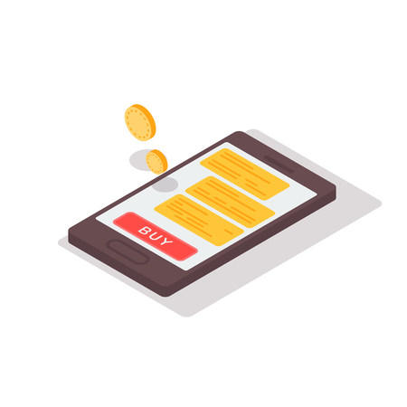 Payment vector illustration for websites and mobile isometric modern flat design.のイラスト素材