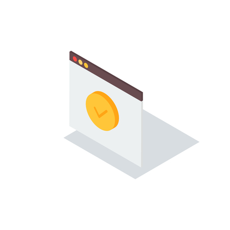 Isometric web page with validation. App concept, vector modern flat designのイラスト素材