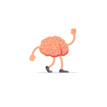 Creative Brain illustration, mind concept with with arms and legs.のイラスト素材
