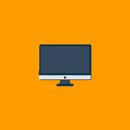 Personal computer, monitor in flat style. Modern desktop computer with shadow.のイラスト素材