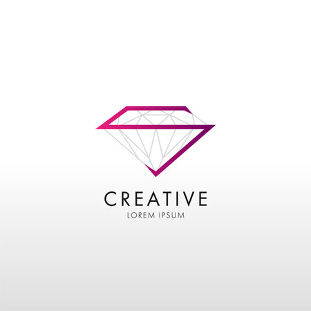 Trendy flat design crystal line logo element. Geometric icon Vector illustration.のイラスト素材