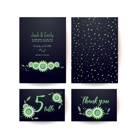 Modern Wedding Collection. Spring ornament concept. Wedding invite flyer. Wedding invite poster.のイラスト素材