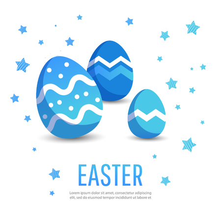 Easter sale banner background template with modern blue eggs.のイラスト素材