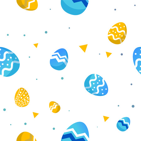 Vector illustrations of Easter decorative eggs pattern seamless.のイラスト素材