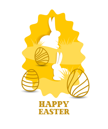 Easter egg greeting card. Vector Easter Flyer illustration with painted eggs. Place for your text.のイラスト素材