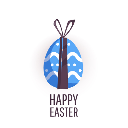 Easter egg  greeting card. Vector Easter Flyer Illustration with painted eggs. Place for your text.のイラスト素材