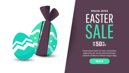 Happy Easter scene with  eggs and rabbits.  Concept for banner, flyer, invitation, greeting card, holiday backgrounds.のイラスト素材