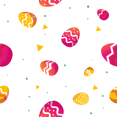 Vector illustrations of Easter decorative eggs pattern seamless.のイラスト素材