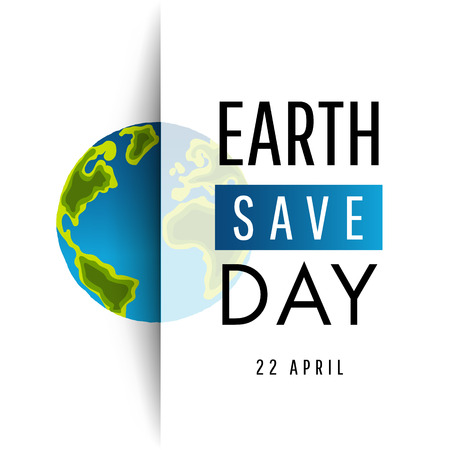 Earth day modern design. 22 April. Concept Poster With map. Vector illustrationのイラスト素材